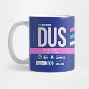 Dusseldorf (DUS) Airport Code Baggage Tag Mug